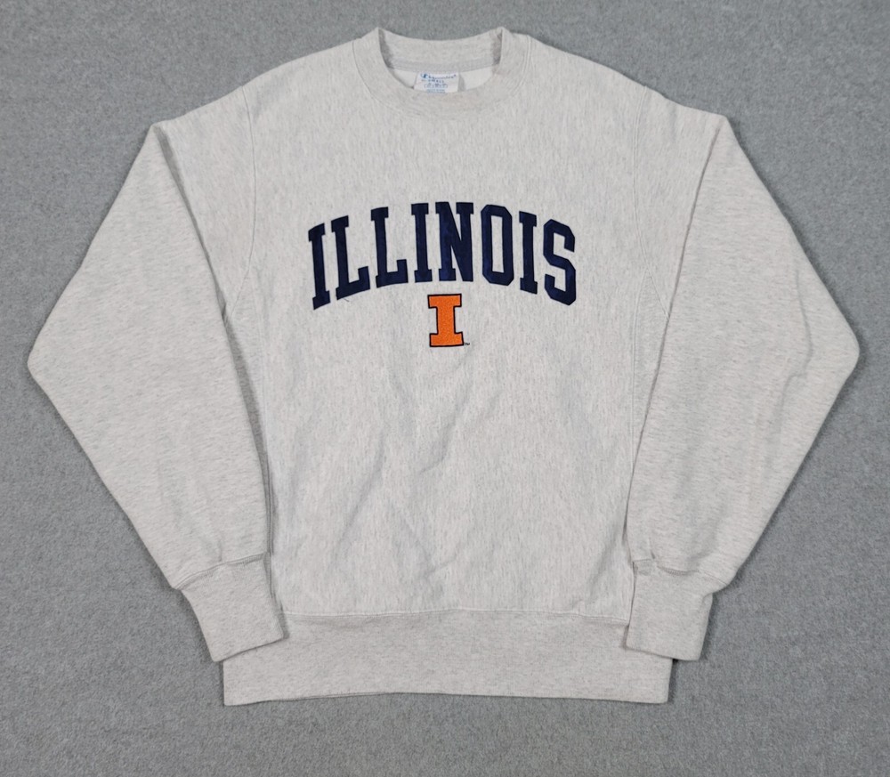 Vintage Y2K Illinois Fighting Illini Champion Reverse Weave Sz S NCAA Football