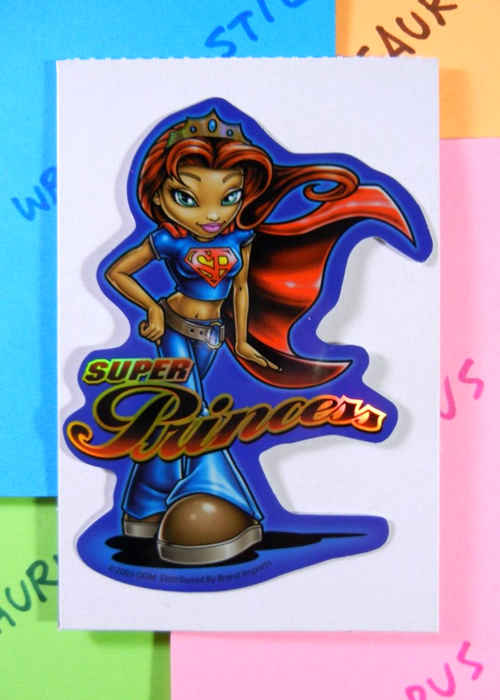 Y2K Girl Super Princess Holographic Sticker Vending Machine Sticker