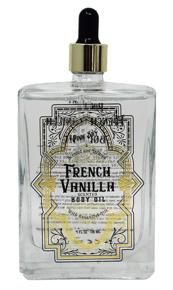 Pink Sky French Vanilla Oil Body Scented Glass Bottle 4 oz Brand New