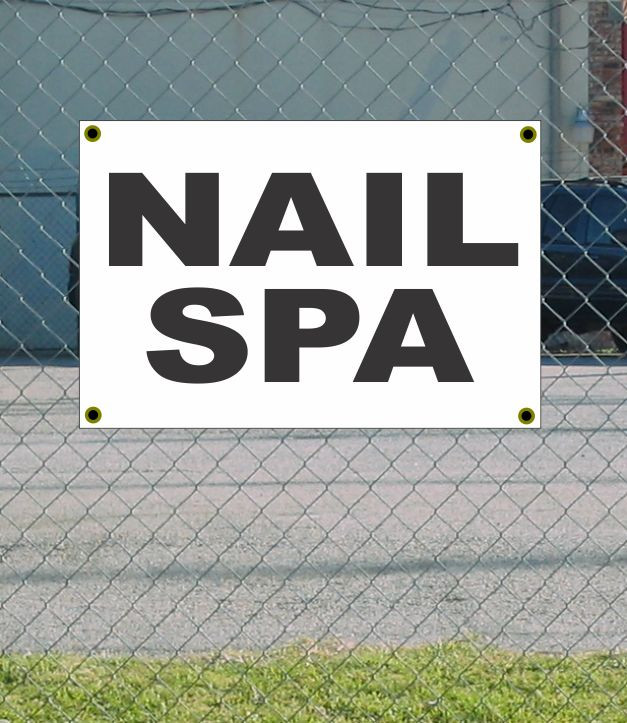 2x3 Nail Spa Black and White Banner Sign Special Discounted Size and Price Free Shipping Included