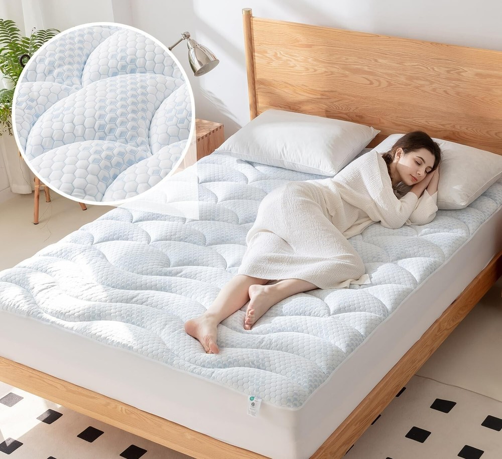 King Size Cooling Mattress Pad- Superme Comfort and Breathable, Unmatched Suppor