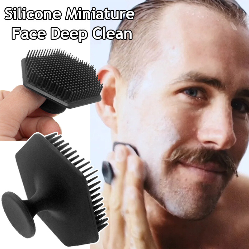 Men's Massage Scrub Exfoliating Beard Brush Facial Cleansing Shave Face Clean UK