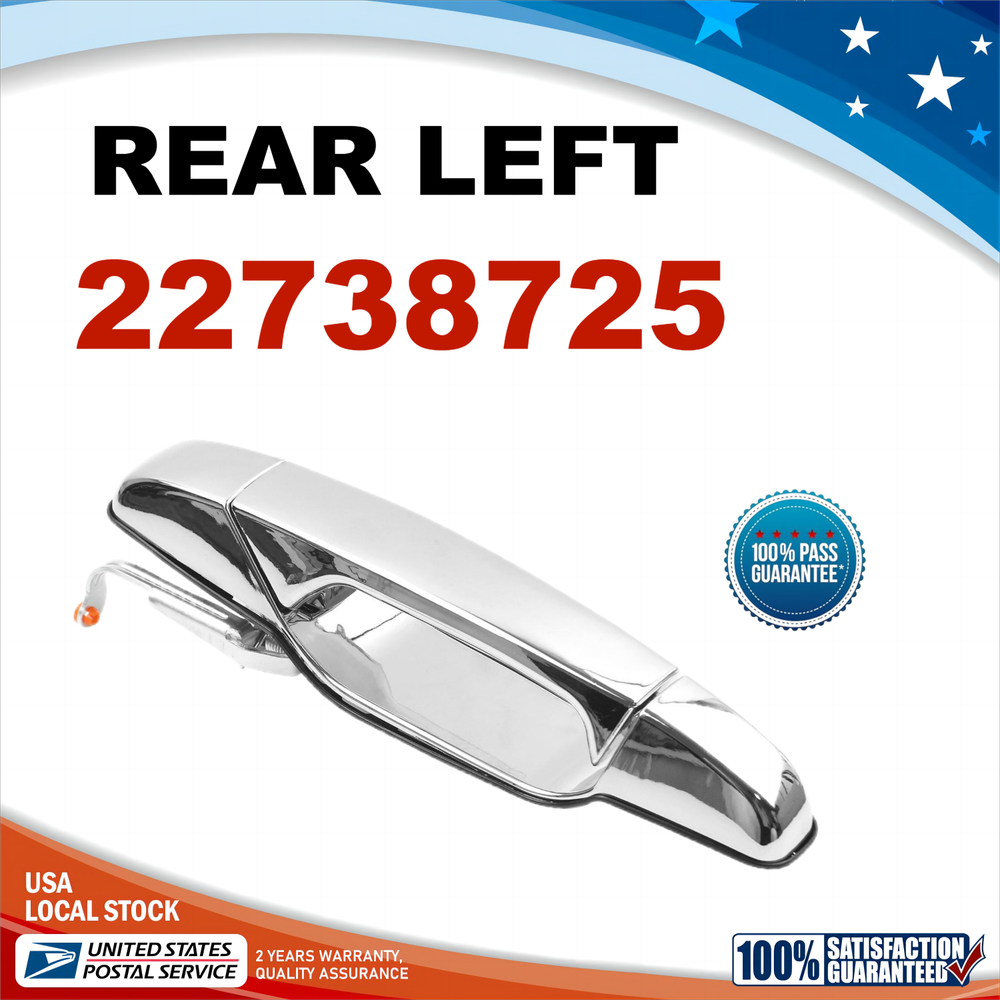 2007-2013 Chevy Silverado Left Rear Chrome Driver Side Door Handle