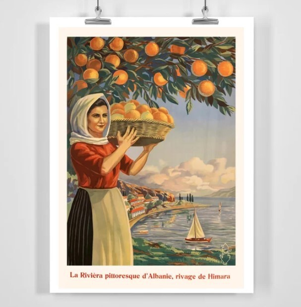 Himara Albania Riviera Vintage Travel Poster Scenic Coastal Beauty