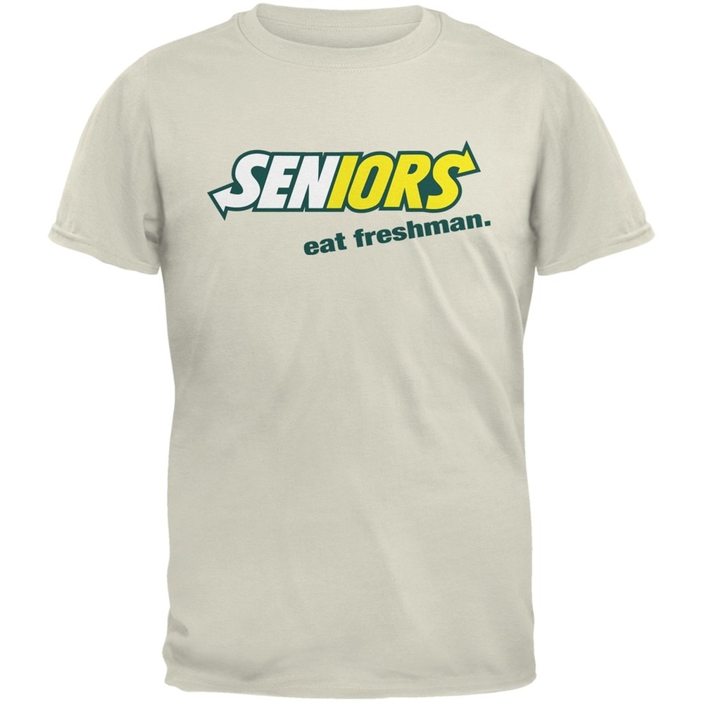 Back To School Seniors Eat Freshman Parody Natural Adult T-Shirt