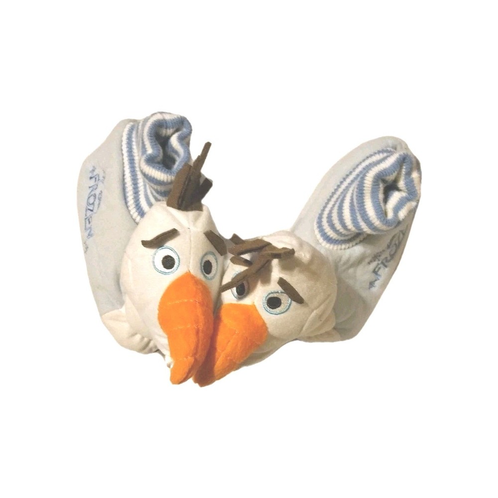 Cozy Frozen Olaf Snowman Plush Slippers for Kids Size 9-10