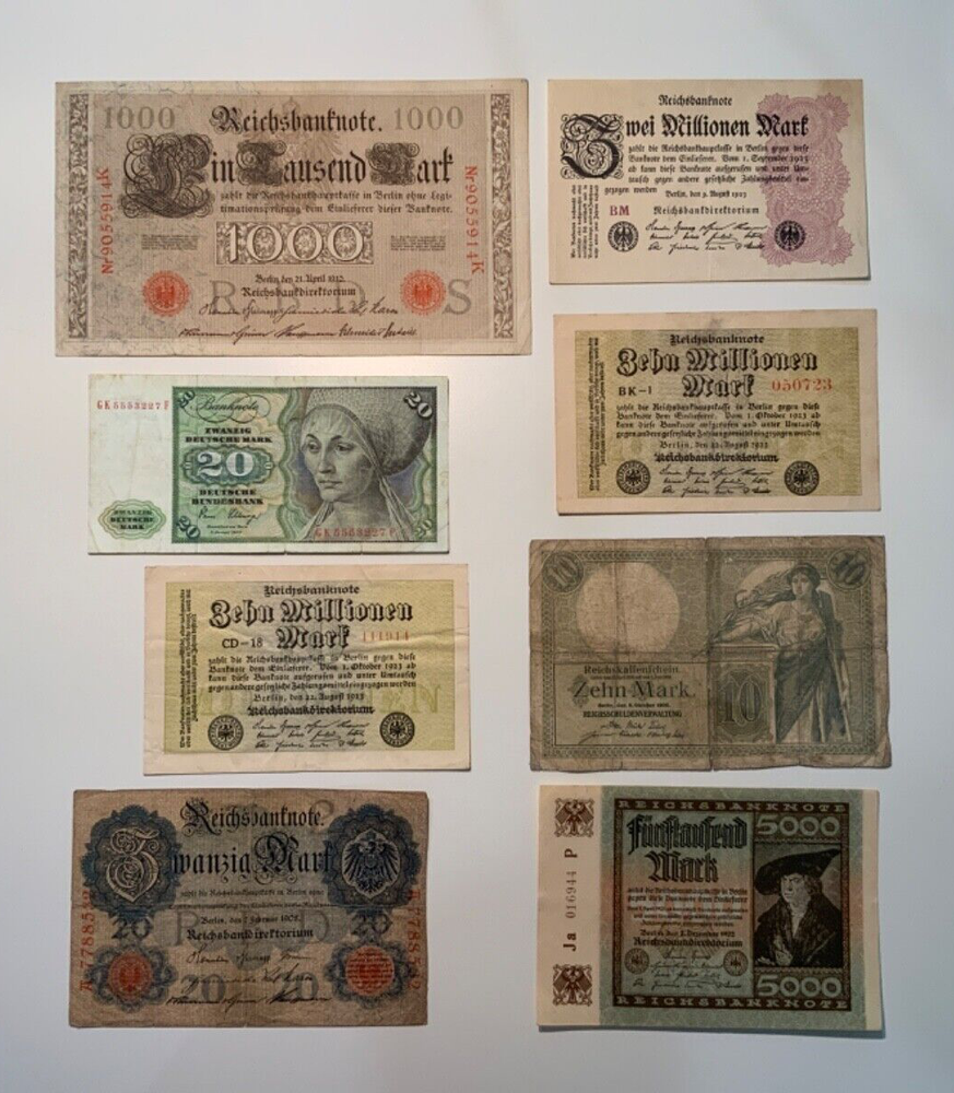 Vintage banknote lot from Germany.