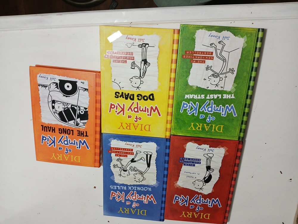 Lot of  6 Hardcover DIARY OF A WIMPY KID Books - 1-4, 6 and 9 J Kinney Hardcover