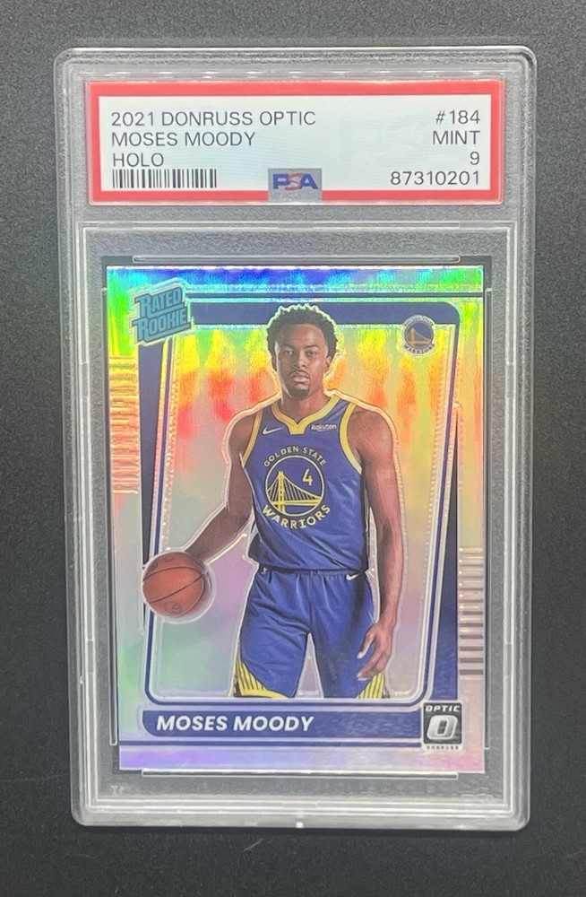 2021-22 Donruss Optic Moses Moody Holo PSA 9 NBA Warriors Rookie Card #184
