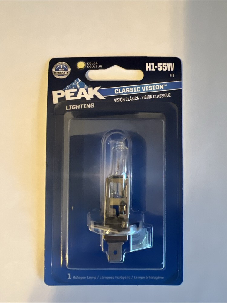 Qty 2 Peak Classic Vision H1-55W 12.8V Halogen Automotive Replacement Bulb