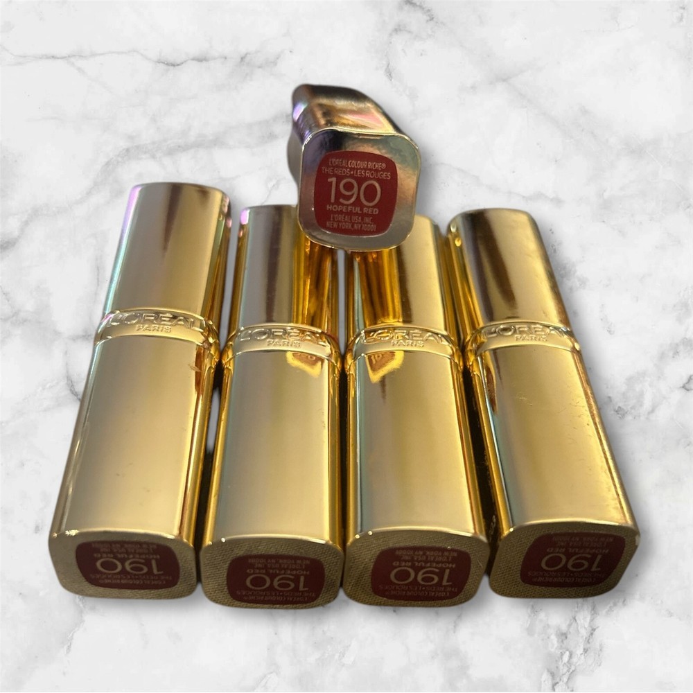 Loreal Colour Riche The Reds Lipstick #190 HOPEFUL RED-5 Pack!