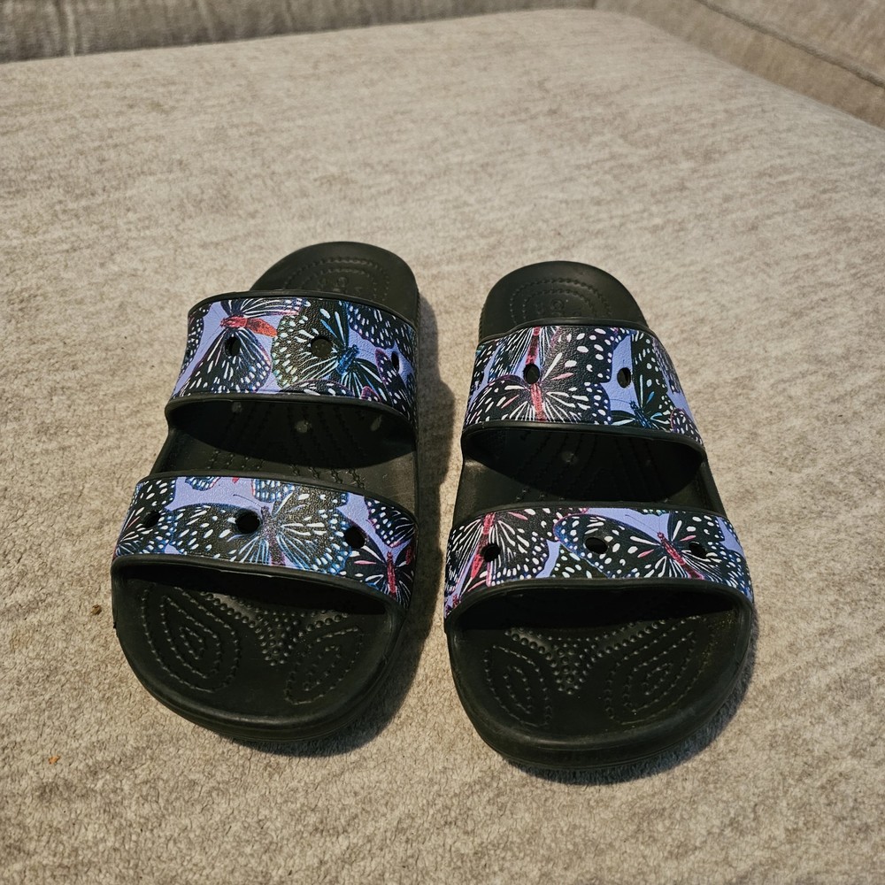 Crocs Classic Iconic Comfort Butterfly 2-Strap Sandals Size 7