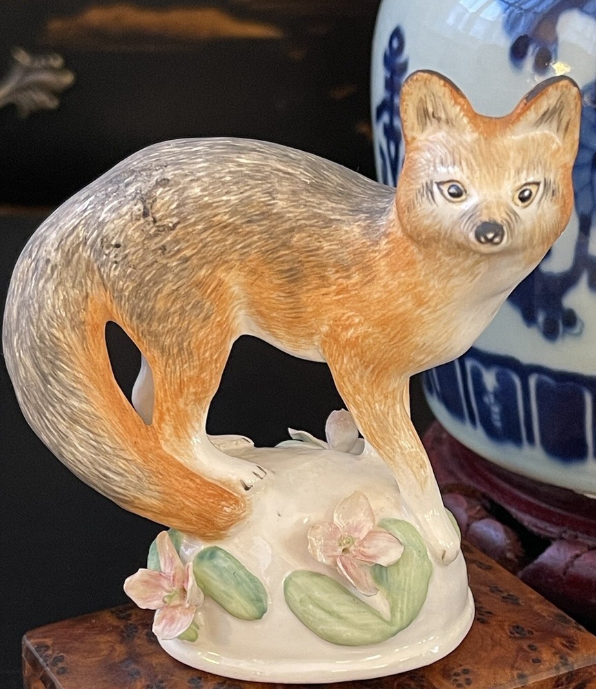 Gorgeous Rare English Crown Staffordshire B Linley Adams Game Hunt Fox 3.75”