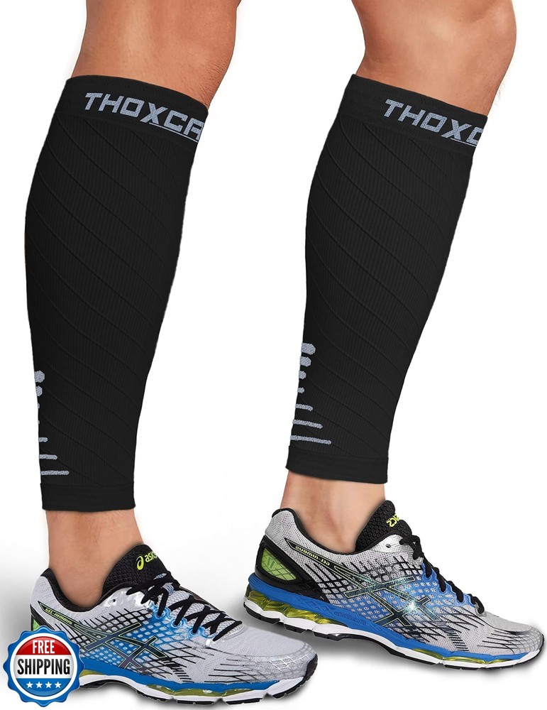 Thoxcare Calf Compression Sleeves for Men & Women – Footless Leg Support (1 Pair)