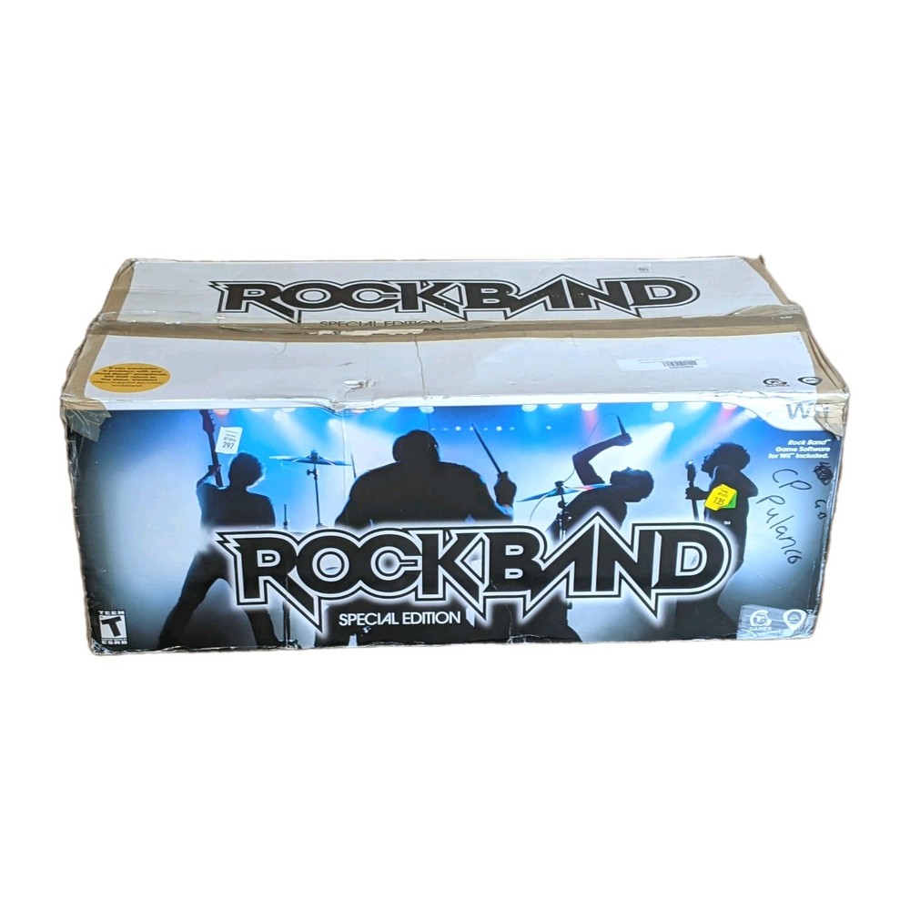 Rock Band Special Edition Nintendo Wii/WiiU Fender/Mic/Rockband/ Open Box TESTED