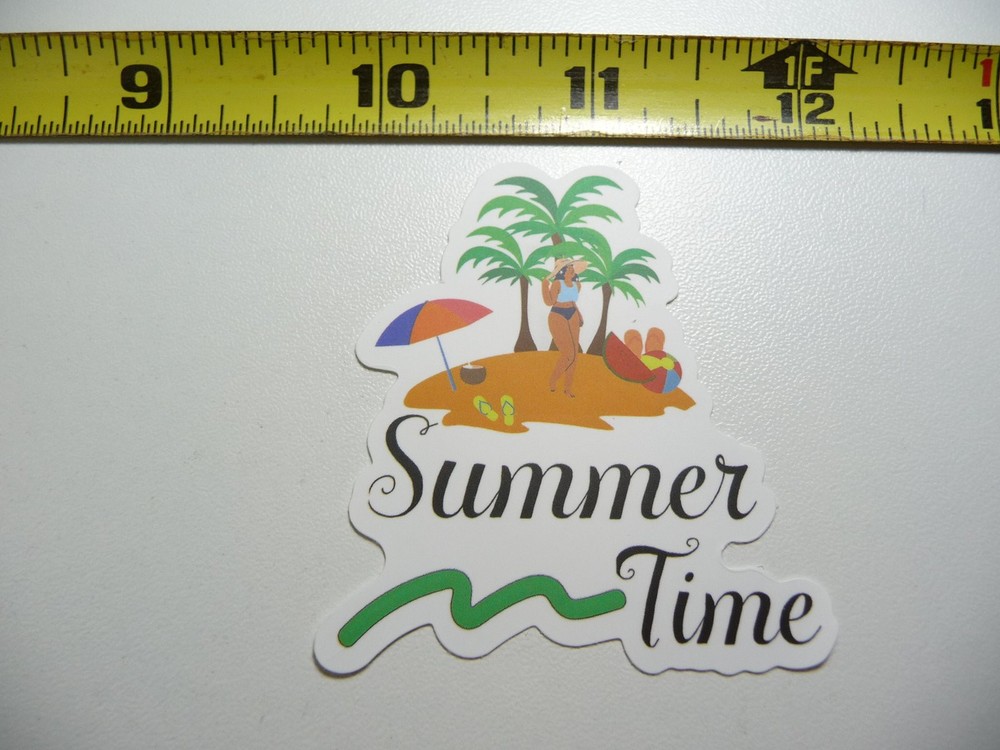 Summertime Beach Lady Vacation Decal Sticker for Travel Enthusiasts