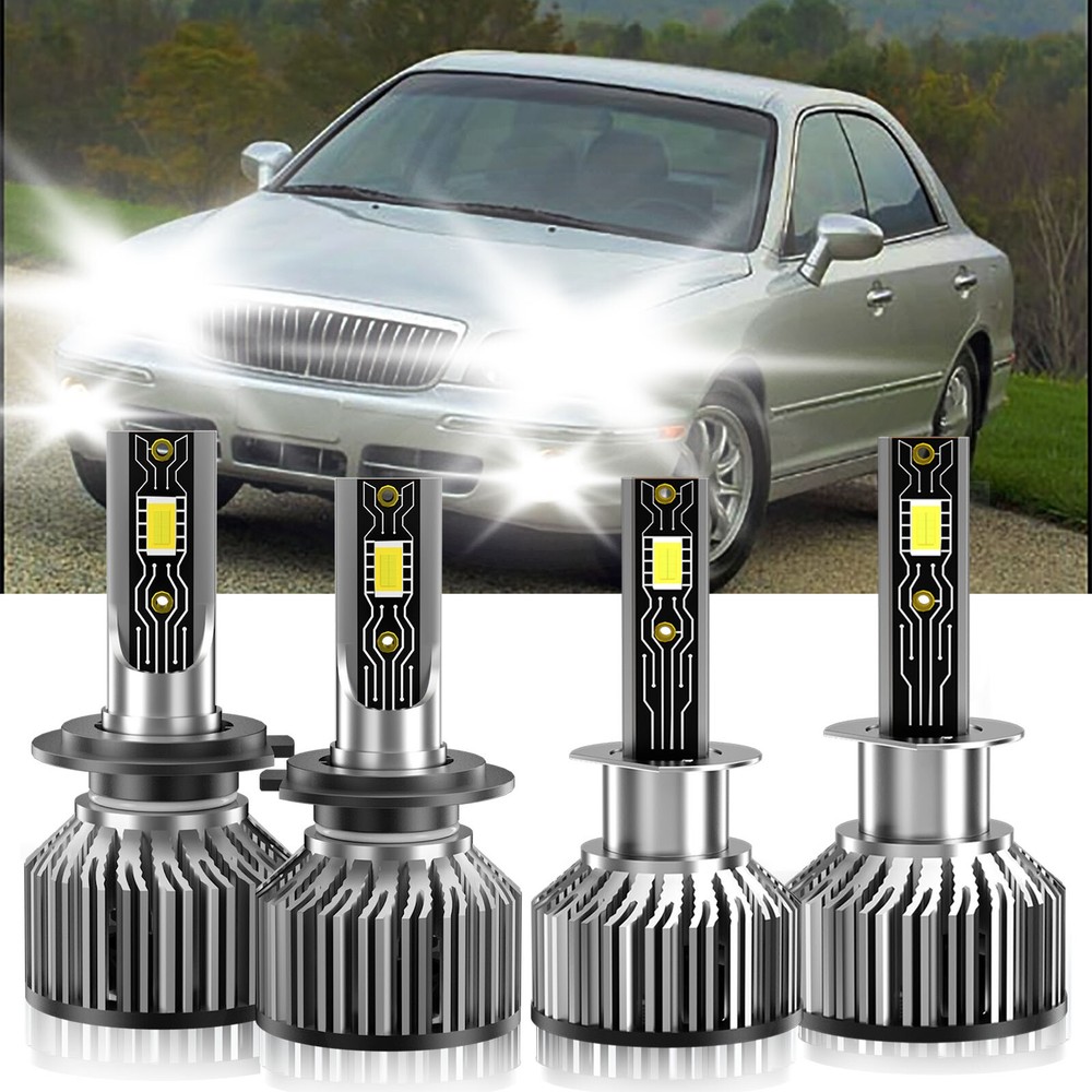 Combo H1+H7 LED Headlight High Low Bulbs Kit 6500K For Hyundai XG350 2002-2005