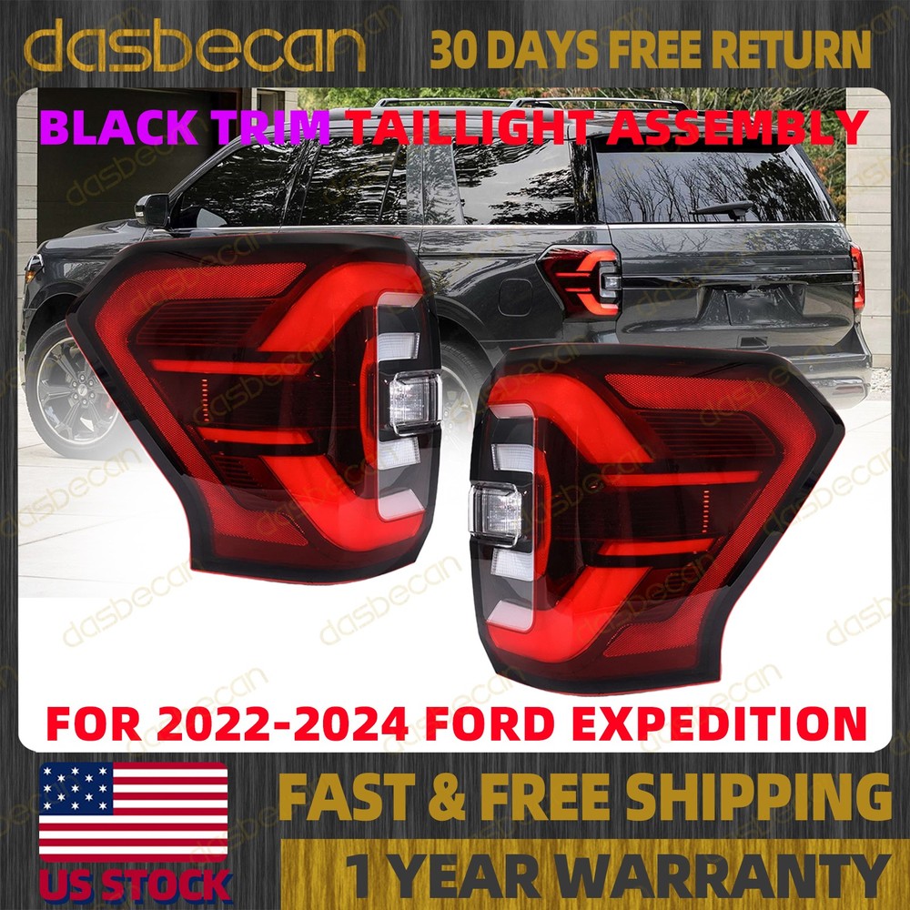 Pair Left & Right Side LED Tail Light Assembly For Ford Expedition 2022-2024