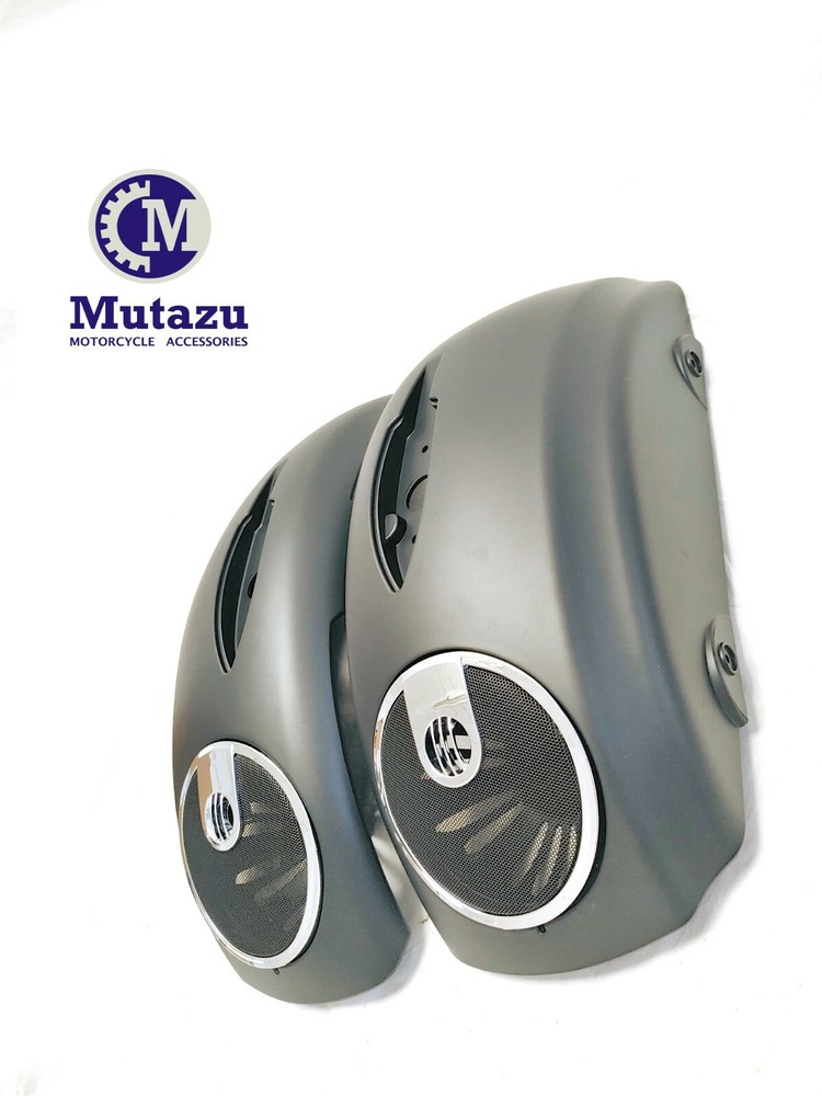 Matte Black Saddlebag Speaker Lids w/Grills for 14-17 INDIAN Chieftan Roadmaster