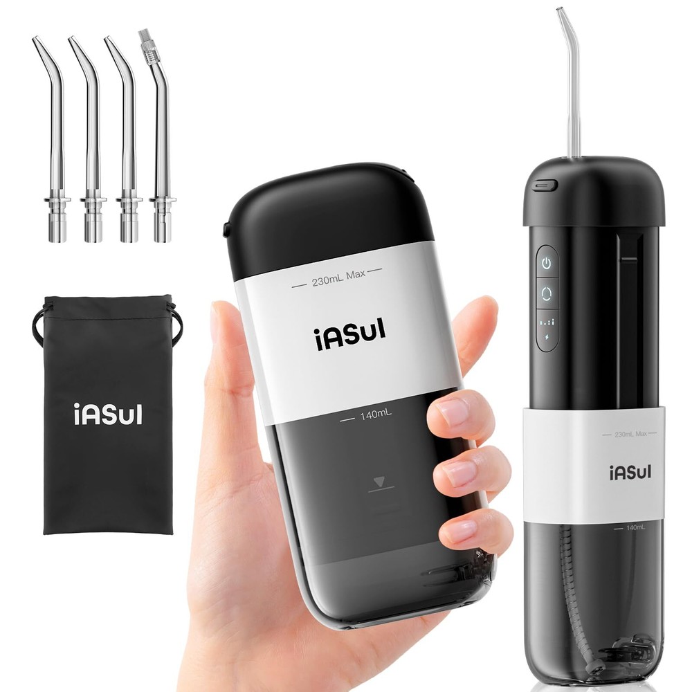 Water Dental Flosser [Mini Cordless Portable] Teeth Pick, 230ml Telescopic Wa...