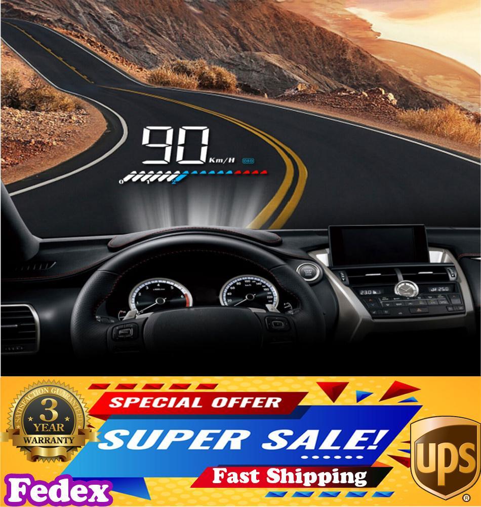 Universal Digital Car GPS HUD Head Up Display with HD Speedometer & Overspeed Alarm