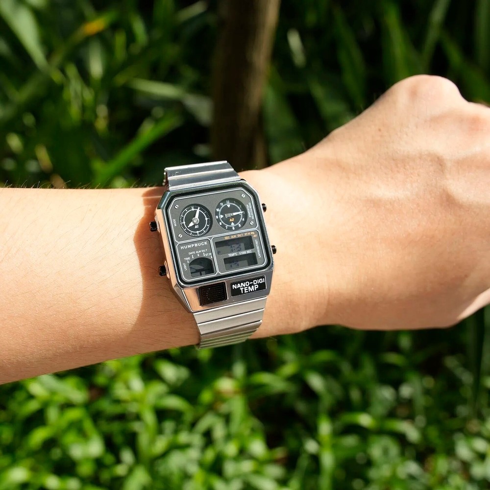 Humpback 33mm Silver Grey Star Wars Aviator Digital LED Multinational Watch