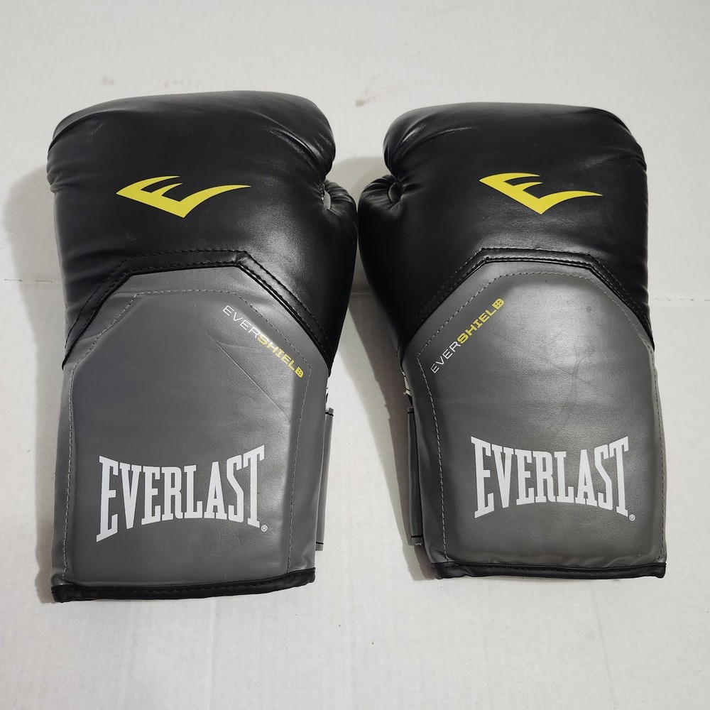 Everlast Evershield Pro 16oz Boxing Gloves Black Gray Training