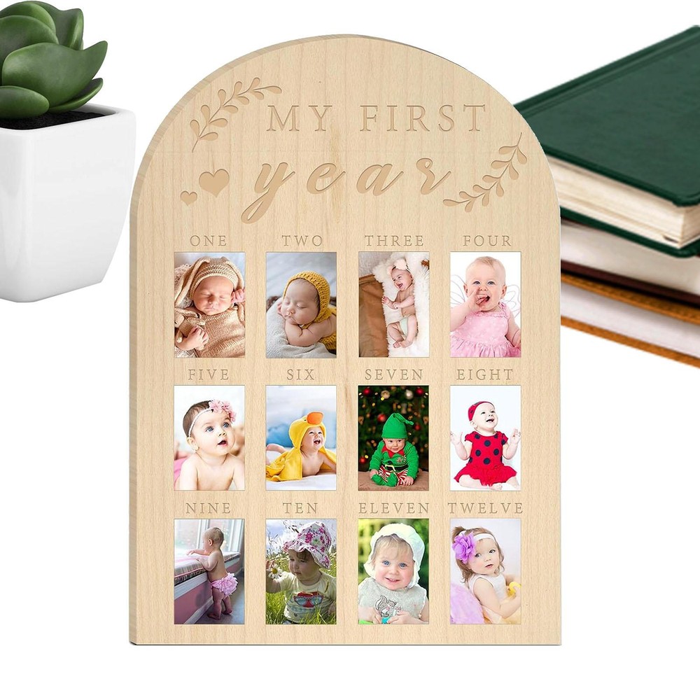 Baby's First Year Picture Photo Frame Keepsake Newborn Baby Shower Gift Boy Girl