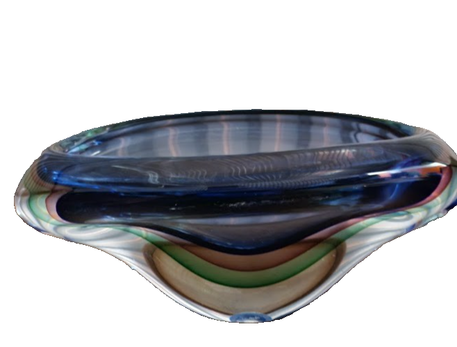 Vase Series Submerged Design Franco Schiavon Murano Blown Glass Polychrome