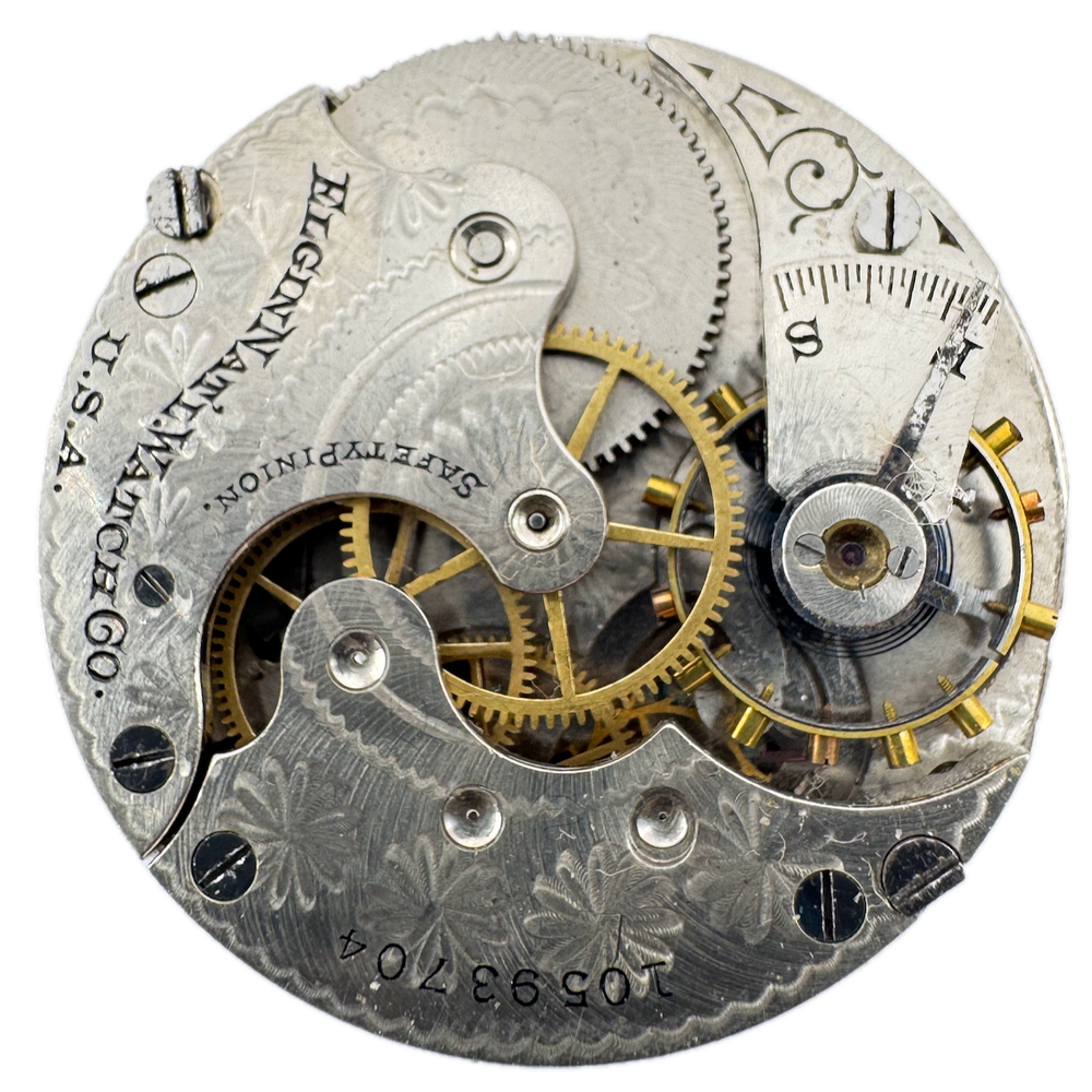 Vintage 1904 Elgin 7 Jewel Hunter Pocket Watch Movement 6s 206 USA
