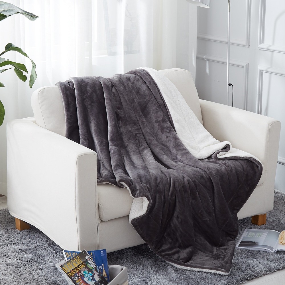 Cozy Sherpa Fleece Throw Blanket Double-Sided Soft Warm Plush