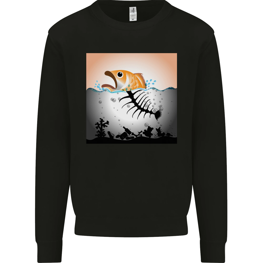 Fish Pollution Climate Change Environment Mens Sweatshirt Jumper