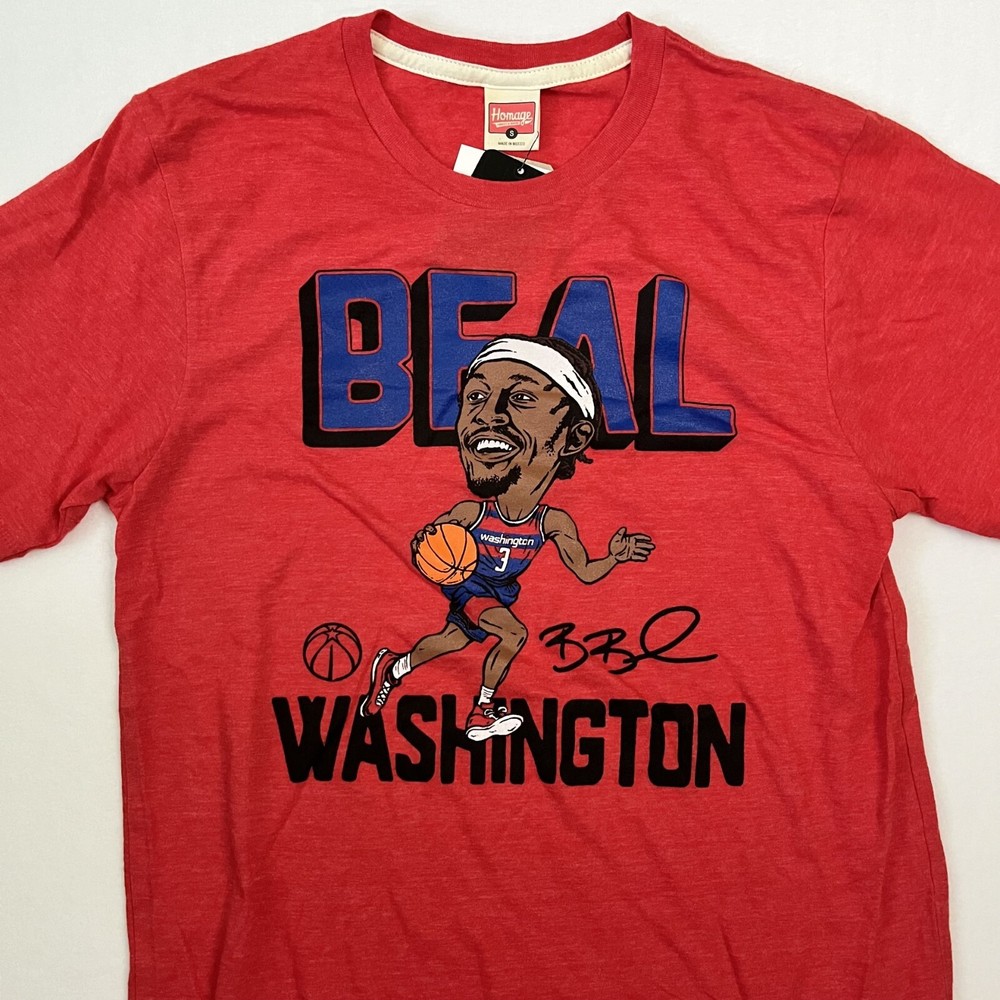 Homage Bradley Beal Washington Wizards NBA T Shirt Signature Red Men's Small New