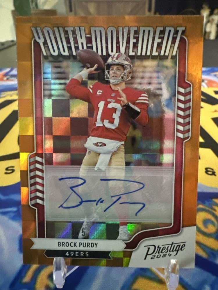 2024 Prestige Football BROCK PURDY Youth Movement Orange Auto 3/5 🔥🔥 49ERS!!!