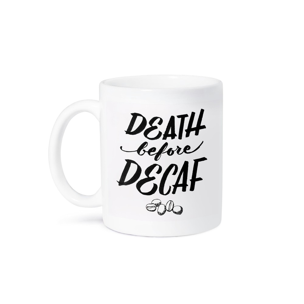 3dRose Death Before Decaf Coffee Mug