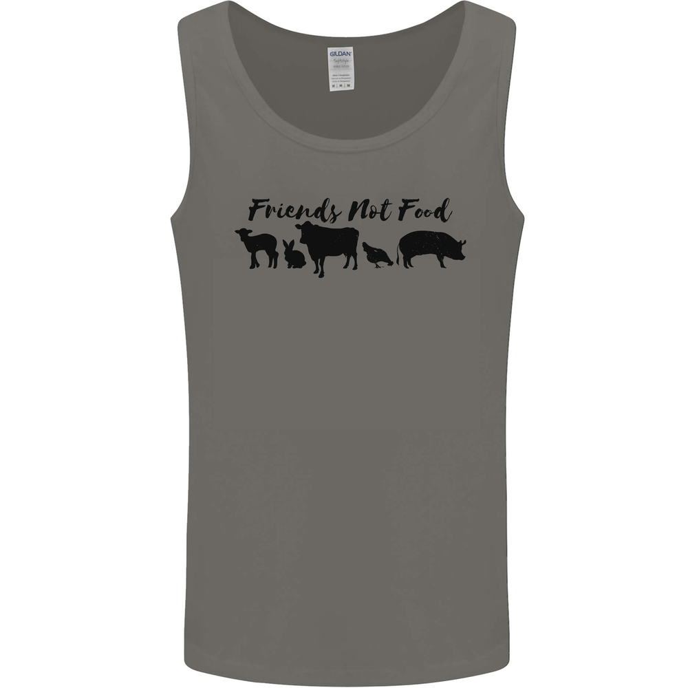 Vegetarian Animals Friends Not Food Vegan Mens Vest Tank Top