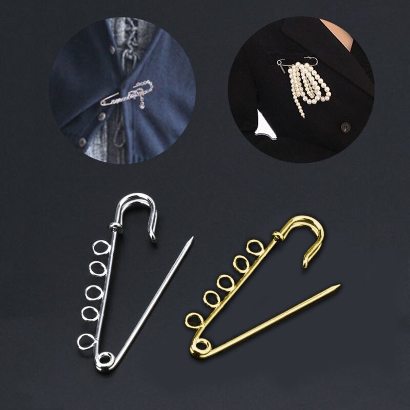 10PCS Heavy Duty 5-Hole Brooch Safety Pins for Kilts & Crafting
