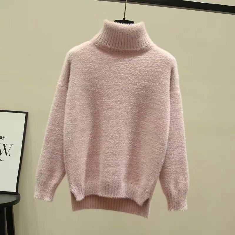 Ladies Fuzzy Turtleneck Sweater Warmer Jumper Pullover Tops Winter Casual Soft