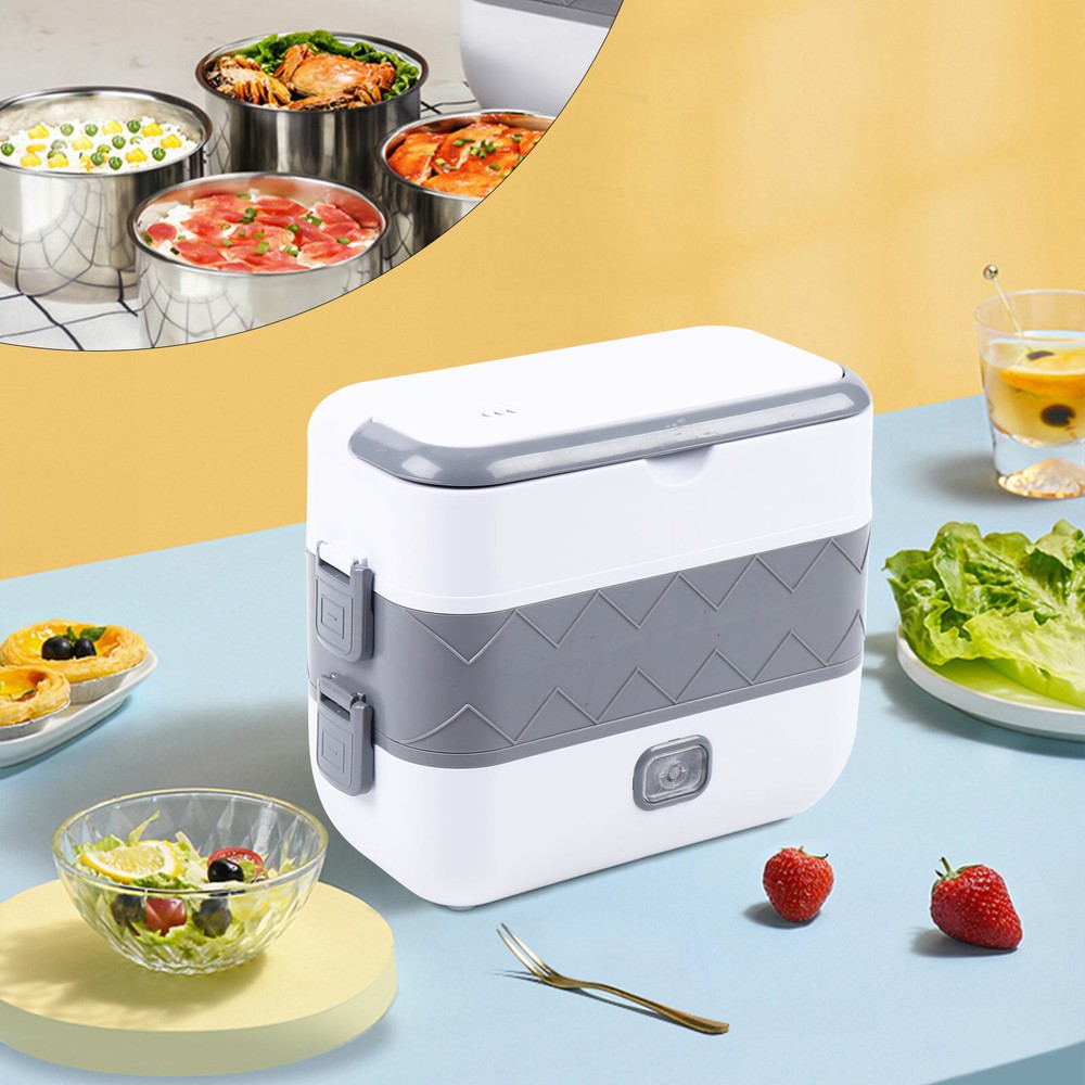 2 Layer Portable Electric Lunch Box with Heating Function Mini Microwave Oven Container