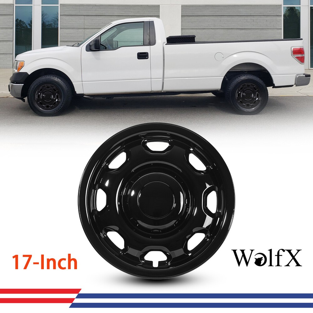 2010-2025 Ford F150 XL 17-Inch Black 8-Slot Hub Cap Wheel Cover Replacement