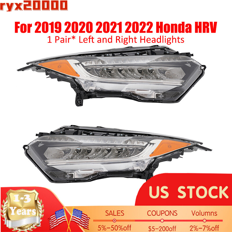 Left & Right Full LED Headlamps Pair Headlights For 2019 2020-2022 Honda Hrv