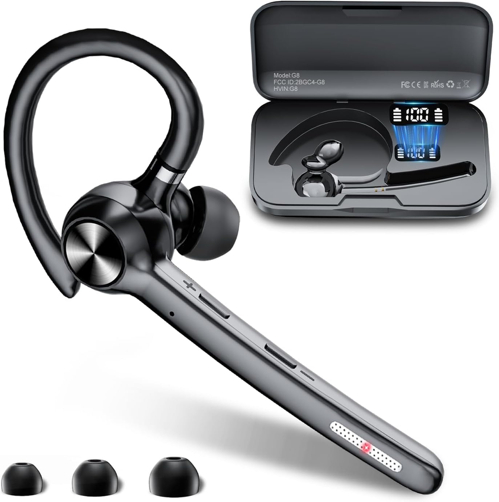 Wireless Bluetooth Headset with 400mAh Charging Case for 150 Hours Playtime