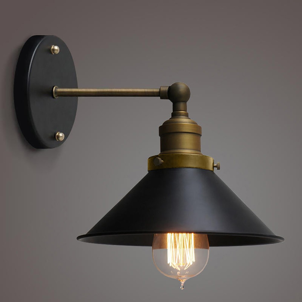 Vintage Industrial Plug-In Wall Sconce Light for Bedroom Lighting Fixture