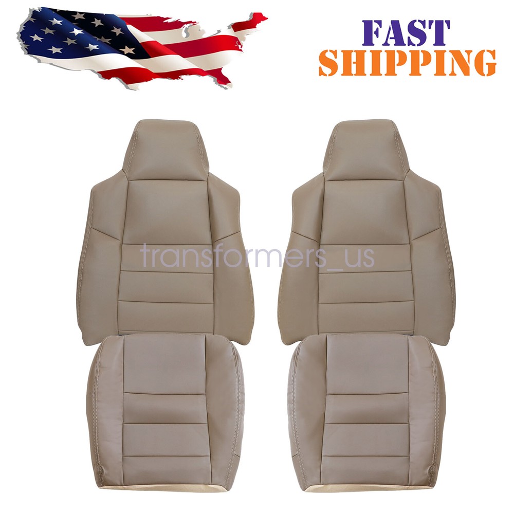 For 2002-2007 Ford F250 F350 Lariat Super Duty Driver & Passenger Seat Cover Tan