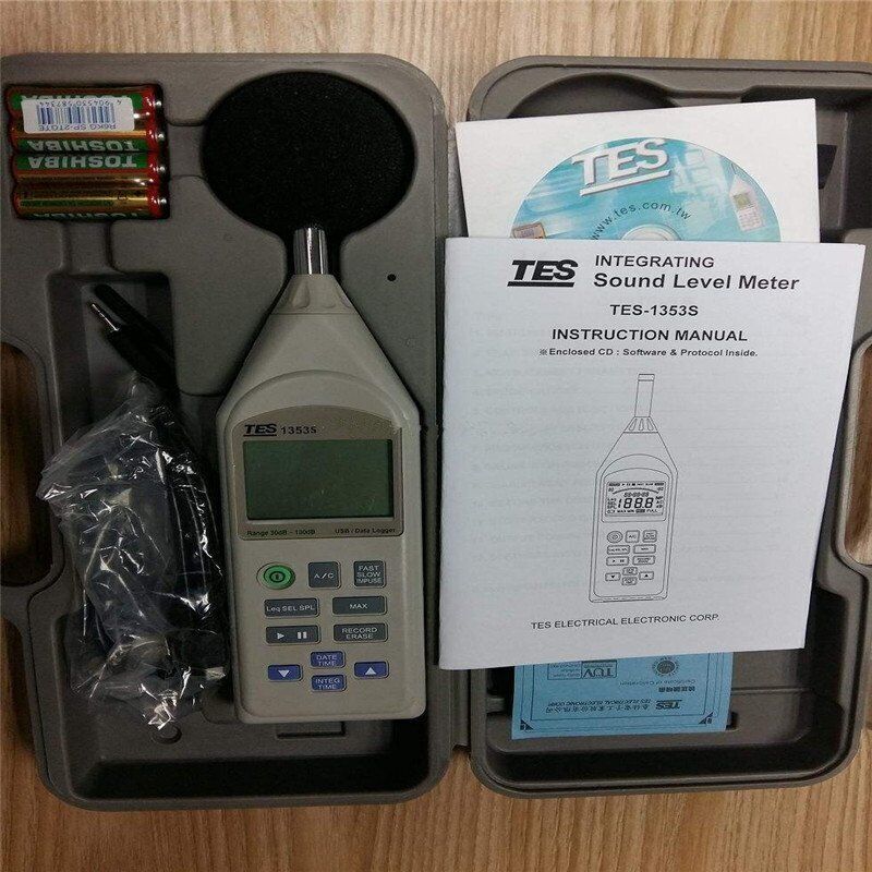 TES-1353S Integrating Sound Level Meter SPL Range 30-130dB Records Datas #A6-10