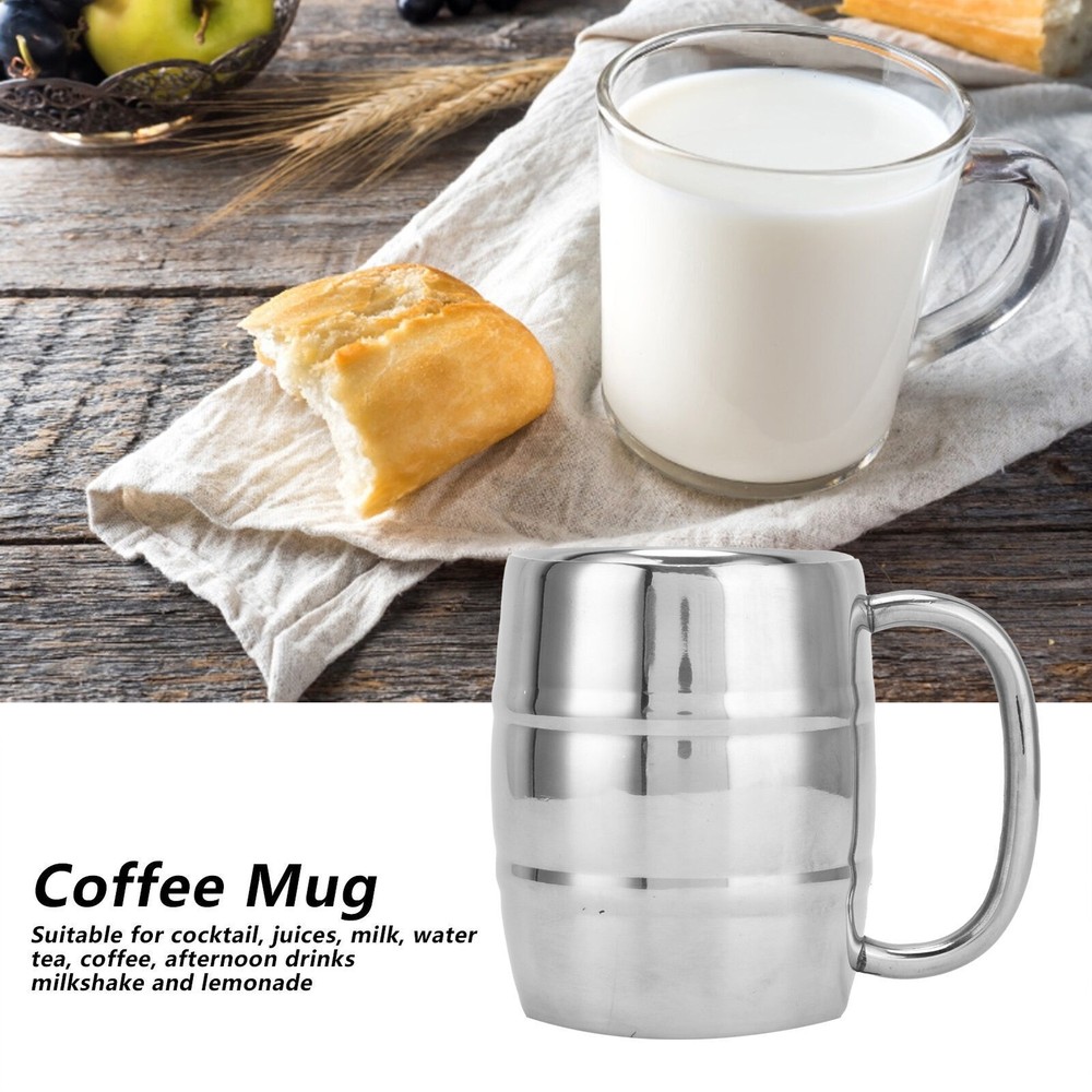 300ml Premium 304 Stainless Steel Double-Wall Beer Mug