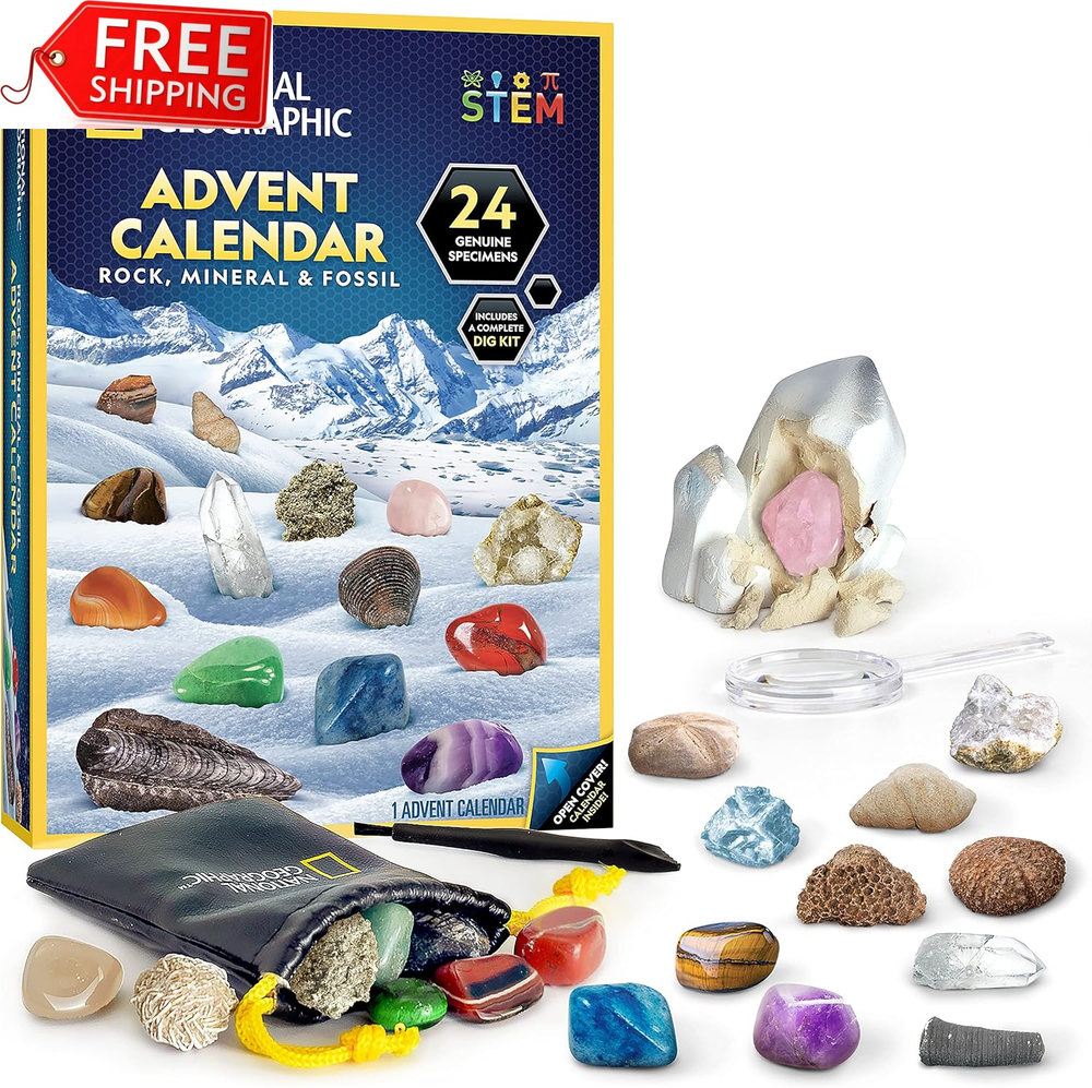 NATIONAL GEOGRAPHIC Rock Collection Advent Calendar 2024 - Advent Calendar for K