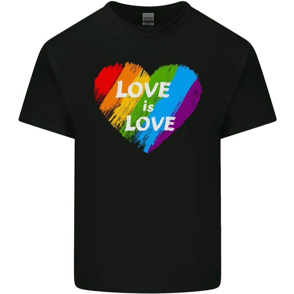 LGBT Love Is love Gay Pride Day Awareness Mens Cotton T-Shirt Tee Top-image