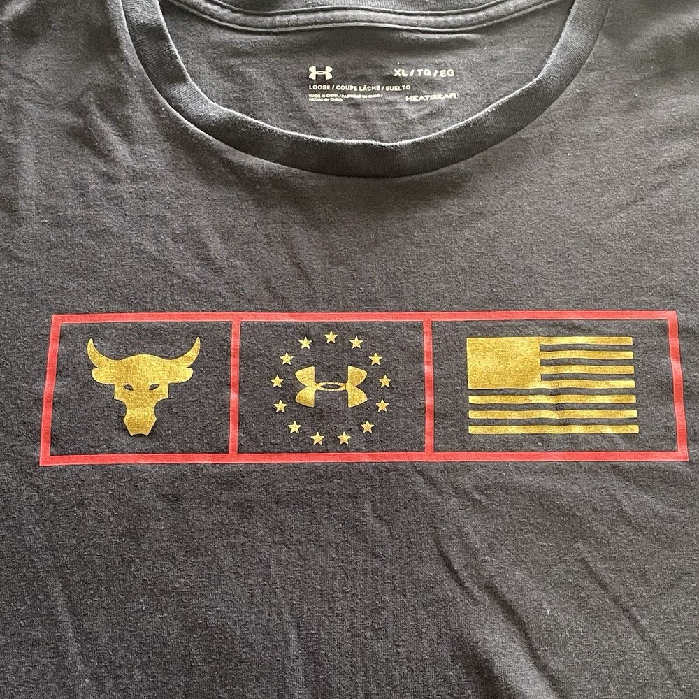 Under Armour Project Rock Long Sleeve Active T-Shirt Men’s XL Black Spellout