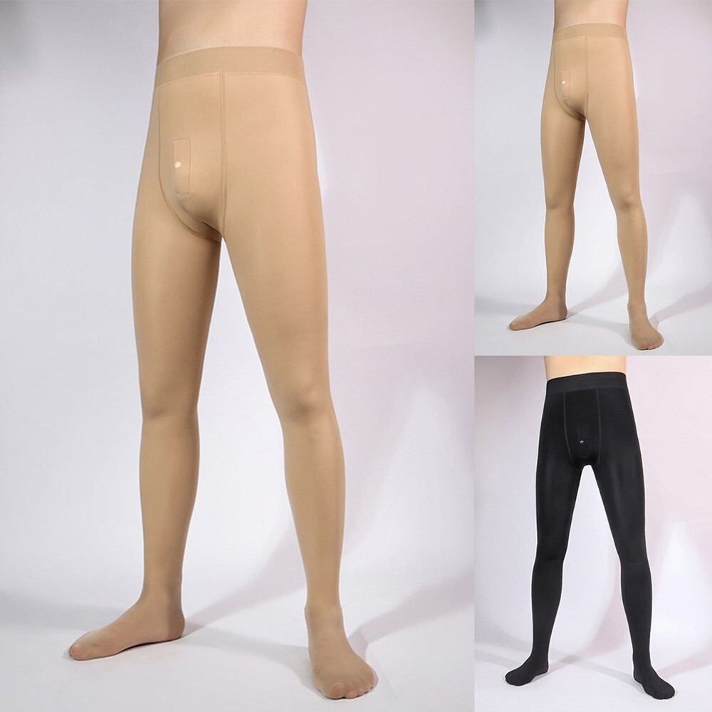 Mens Winter Fleece Lined Elastic High Waist Thermal Leggings Underwear Pants